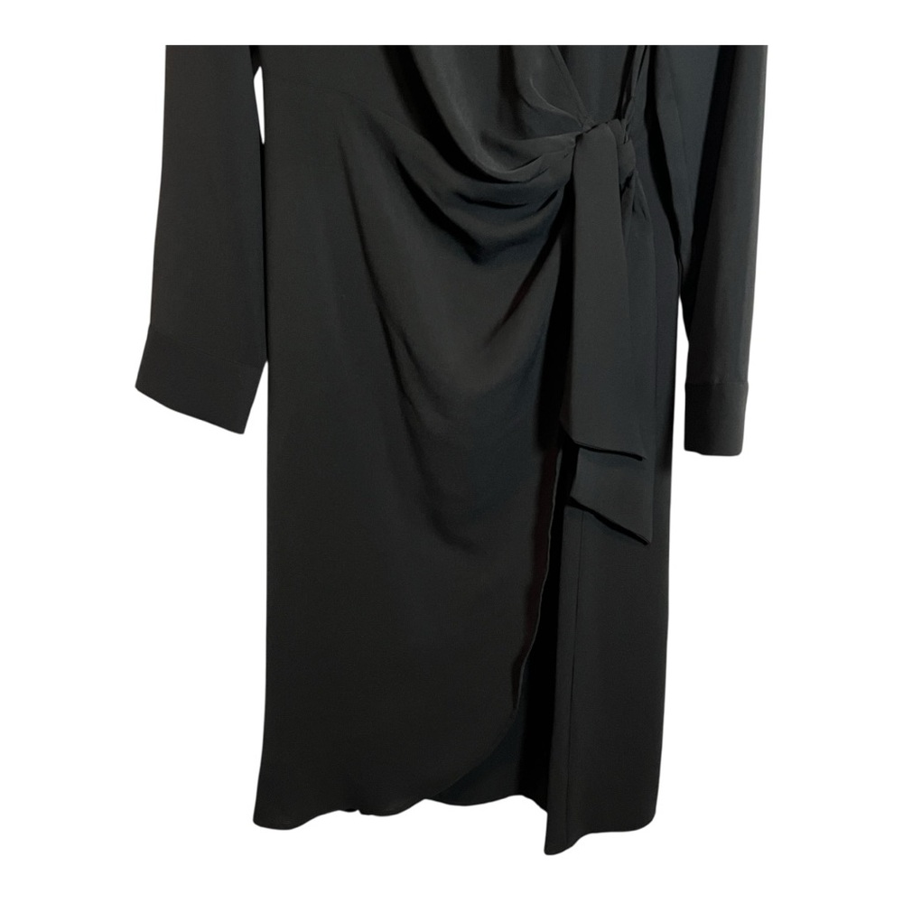 NWT Alex Marie Black Long Sleeve Midi Wrap Dress Size Large - Picture 3 of 10